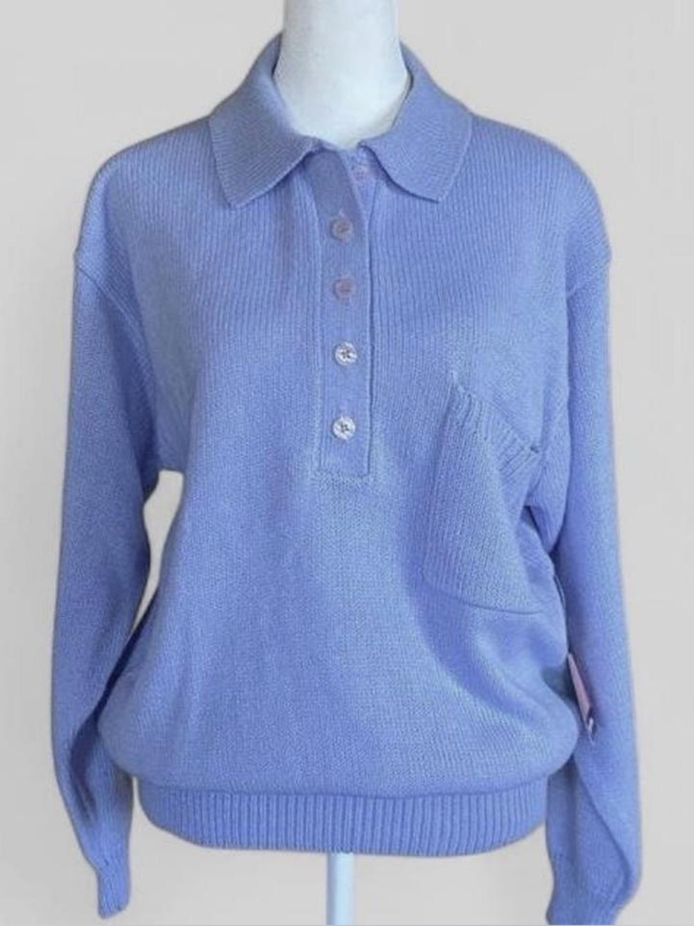 Vintage Deadstock Sears Lavender Polo Knit Sweater Slouchy
